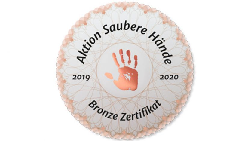 Zertifikat Aktion Saubere Hände Bronze