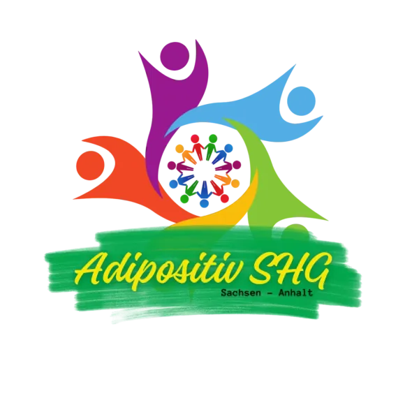 Buntes Logo der Selbsthilfegruppe "adipositiv"